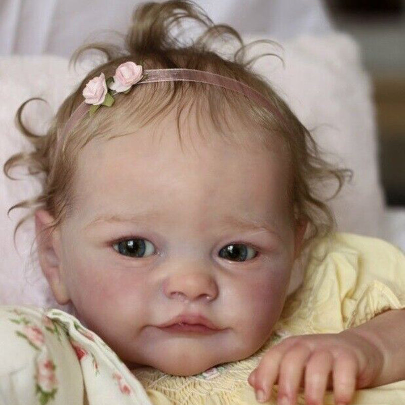 24 Zoll Darcy Augen auf lebensechte Reborn Puppe mit Haaren