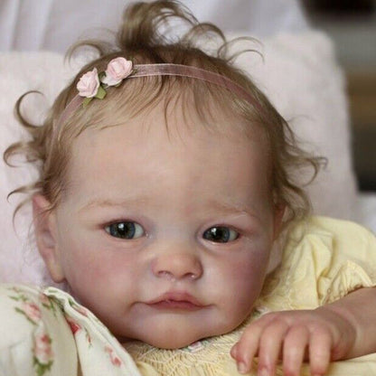 24 Zoll Darcy Augen auf lebensechte Reborn Puppe mit Haaren