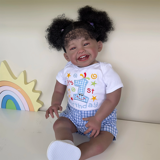 Ella 60cm Afroamerikaner Lächeln Reborn Puppe-Mila