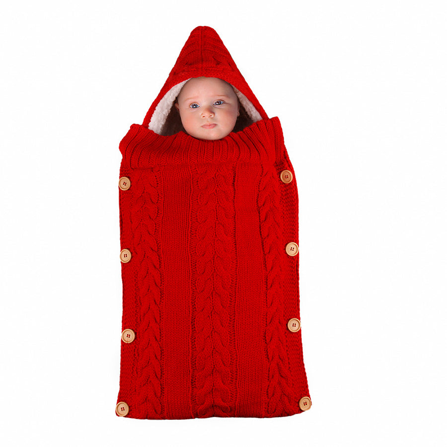Warmer Einfarbig Strick-Fleece-Schlafsack für 17-24 Zoll Reborn Puppen