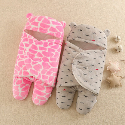 Flanell Gespaltene Beine Rosa/Grau Schlafsack für 16-24 Zoll Reborn Puppen