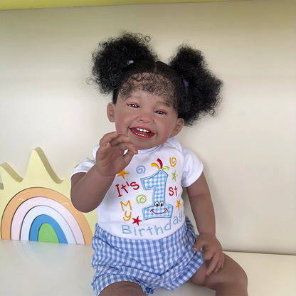 Ella 60cm Afroamerikaner Lächeln Reborn Puppe-Mila