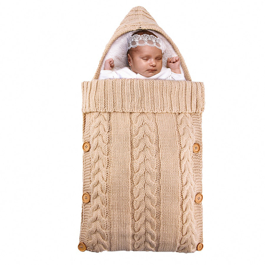 Warmer Einfarbig Strick-Fleece-Schlafsack für 17-24 Zoll Reborn Puppen