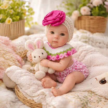 30cm Bettie Reborn-Baby aus Vollsilikon in Strickkleidung