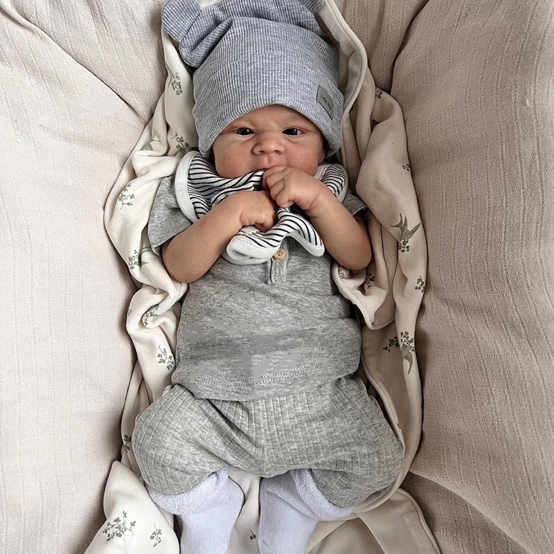 19 Zoll Öffne deine Augen Agatha Reborn Puppen Junge-Elijah