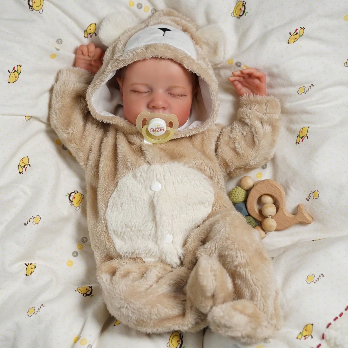45 cm lebensechte Reborn-Puppe mit geschlossenen Augen und weichem Körper Levi