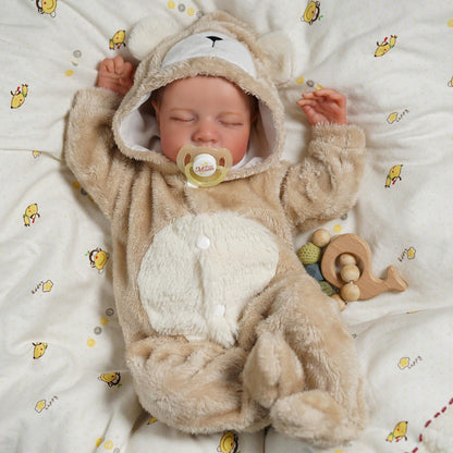 45 cm lebensechte Reborn-Puppe mit geschlossenen Augen und weichem Körper Levi