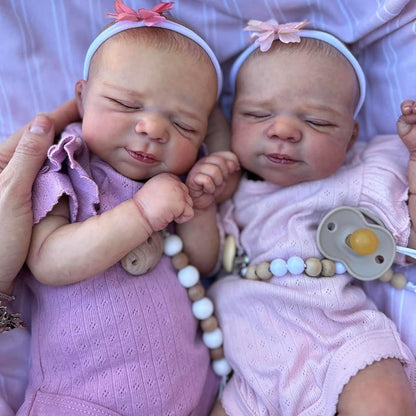 19 Zoll Bertha und Beatrice Realistische schlafende Reborn-Puppe Zwillingsschwestern-Pascale