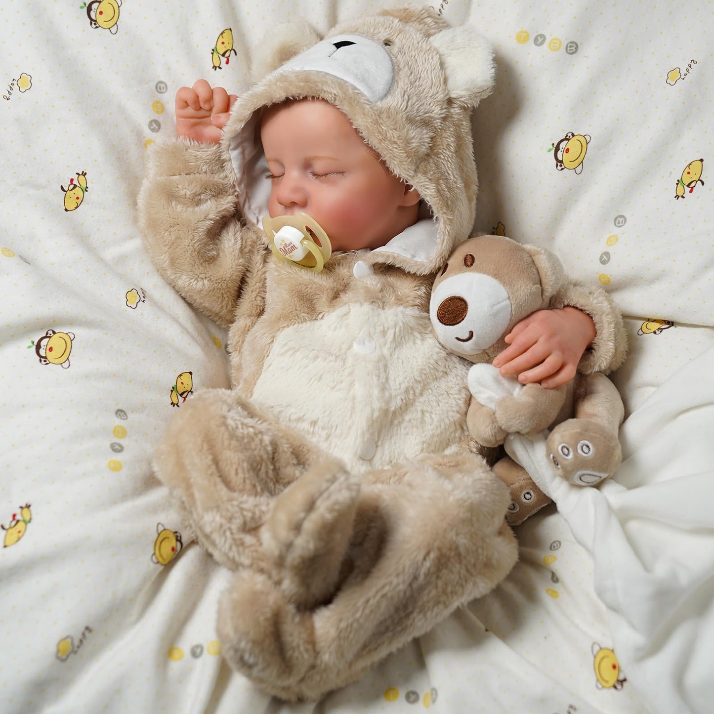 45 cm lebensechte Reborn-Puppe mit geschlossenen Augen und weichem Körper Levi