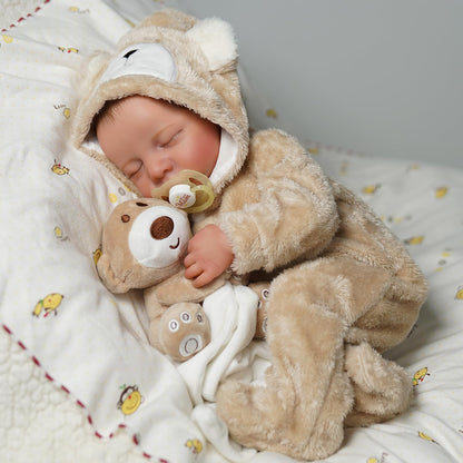 45 cm lebensechte Reborn-Puppe mit geschlossenen Augen und weichem Körper Levi
