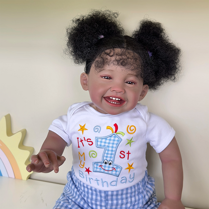 Ella 60cm Afroamerikaner Lächeln Reborn Puppe-Mila