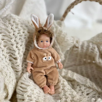 6 Zoll offene Augen kurzes Haar Mini Vollsilikon Reborn Puppe