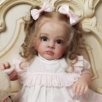 24 Zoll Zona Lockige haare Offene Augen Reborn Puppe Mädchen-Tutti