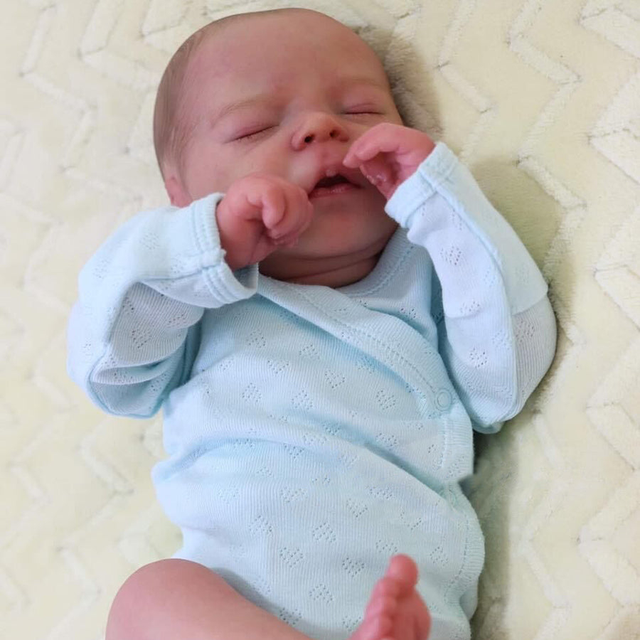 18 Zoll Schlafen Kerwin Geschlossene Augen Reborn Puppe Junge-Darren