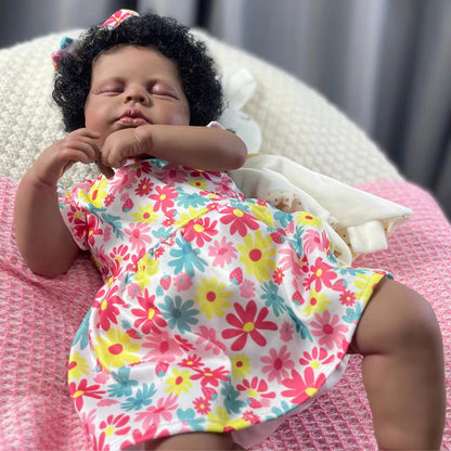 20 Zoll Julius geschlossene Augen Afroamerikaner Reborn Puppen-Loulou