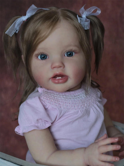 Isabel 60 cm offene Augen Wurzelhaar Reborn Kleinkind-Lottie