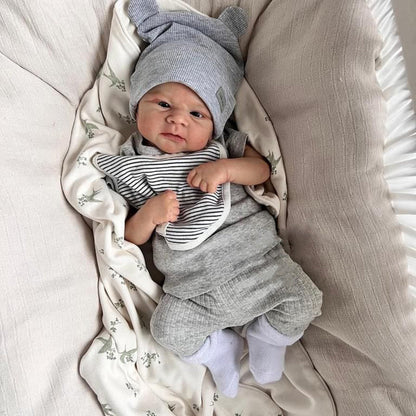 19 Zoll Öffne deine Augen Agatha Reborn Puppen Junge-Elijah