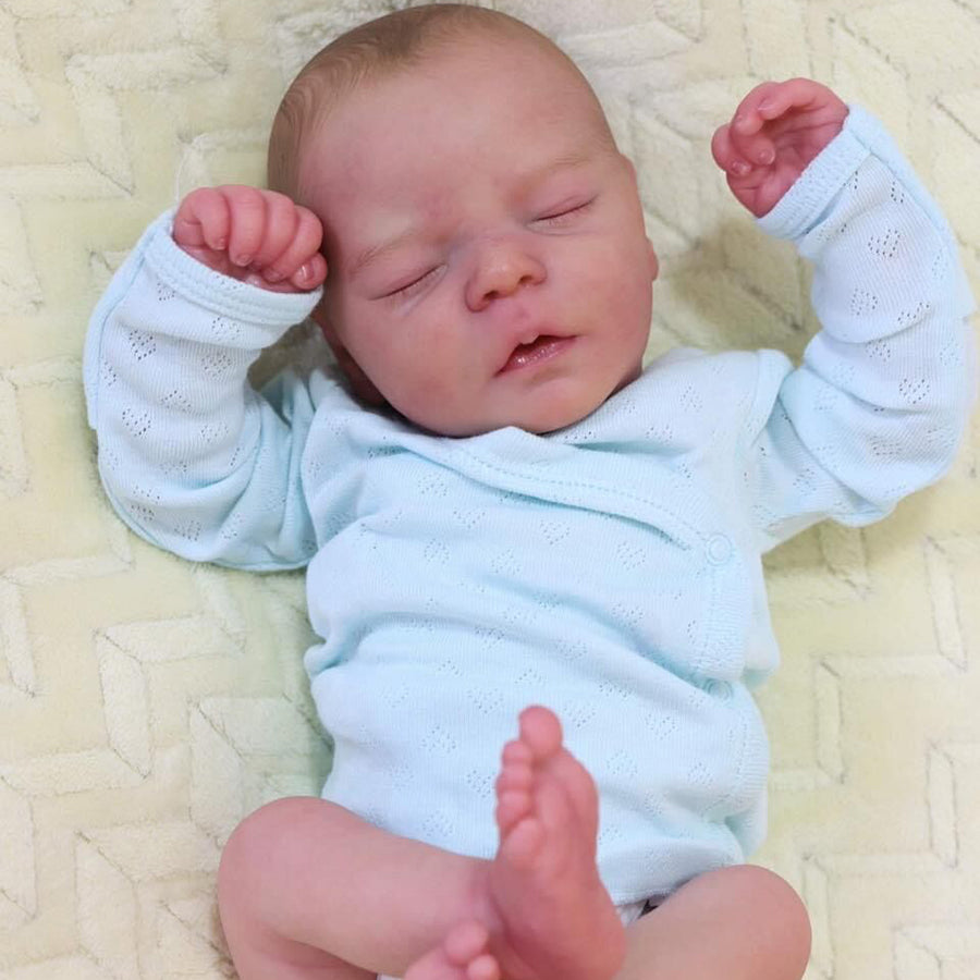 18 Zoll Schlafen Kerwin Geschlossene Augen Reborn Puppe Junge-Darren