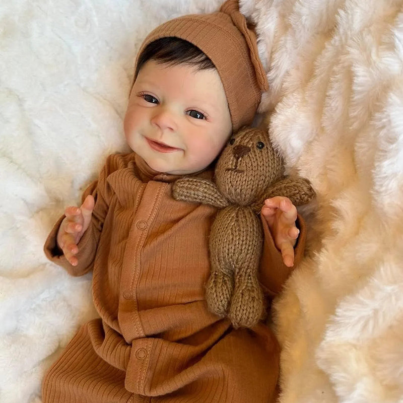 Freda 19 Zoll lebensechte Reborn Puppen mit offenen Augen - Sebastia