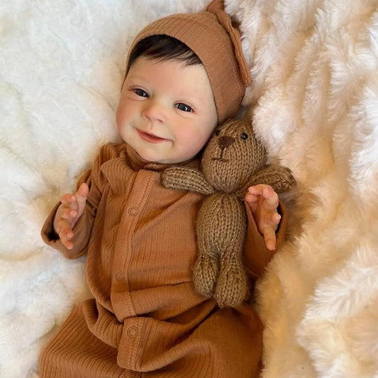 Freda 19 Zoll lebensechte Reborn Puppen mit offenen Augen - Sebastia