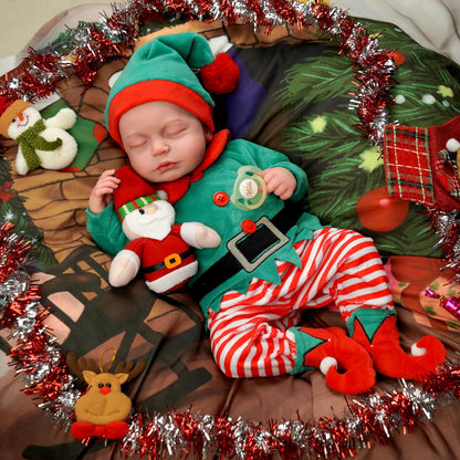 Weihnachtskostüm-20 Zoll Agnes Schlafen Reborn Puppe Mädchen-Loulou