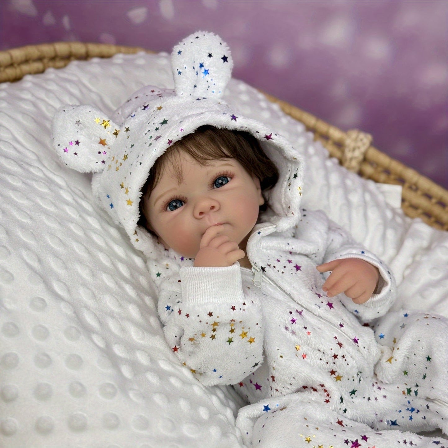 45 cm lebensechte Vinyl-Babypuppe mit kurzem Haar Bettie Reborn-Baby Mädchen