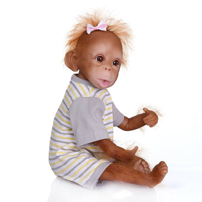45cm Handgemachte Sehr Detaillierte Malerei Reborn Baby Affe