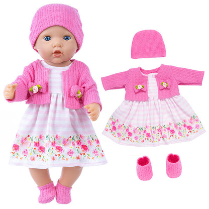 Kleidungsset mit Blumendruck für 17-18 Zoll Reborn Babypuppen