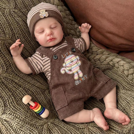 20 Zoll r lebensecht wirkender Loulou Reborn-Babyjunge mit geschlossenen Augen