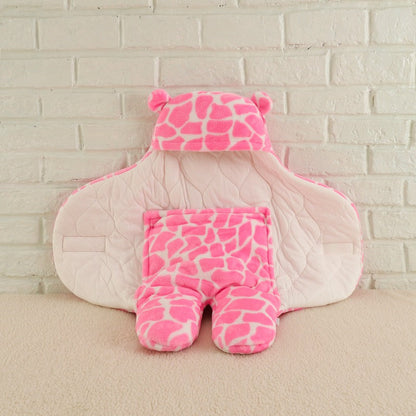 Flanell Gespaltene Beine Rosa/Grau Schlafsack für 16-24 Zoll Reborn Puppen