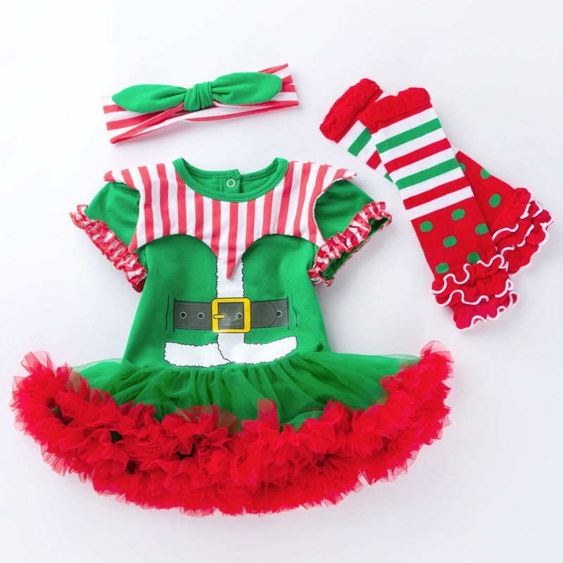 3-teiliges Süßes Weihnachtskleid für 21-23 Zoll Reborn Puppen