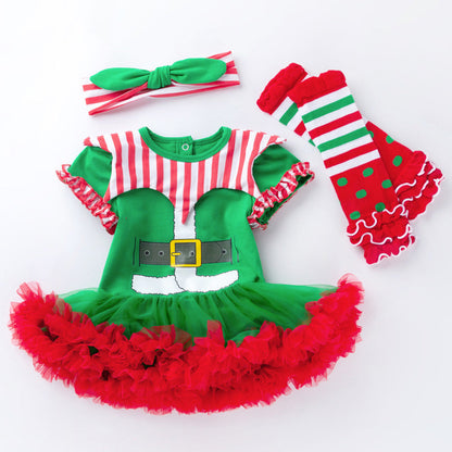 3-teiliges Süßes Weihnachtskleid für 21-23 Zoll Reborn Puppen