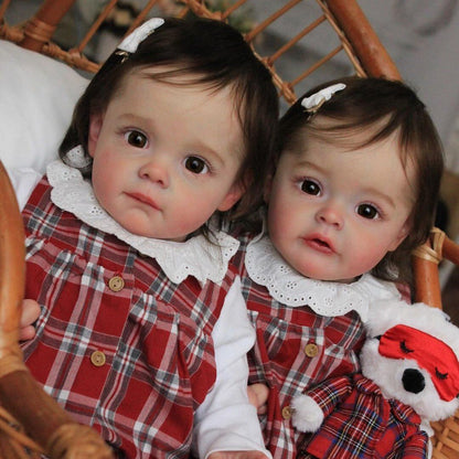 24 Zoll Trina und Lilah süße Reborn-Puppe mit offenen Augen Zwillingsschwester Maggie und Suesue