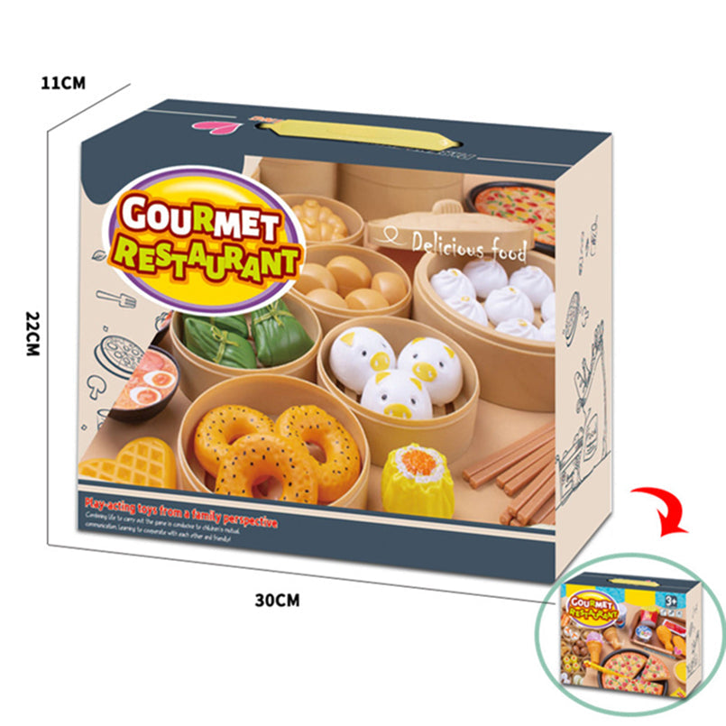 Simulación de la casa de juego infantil juguetes de cocina chino y comida occidental 84 piezas