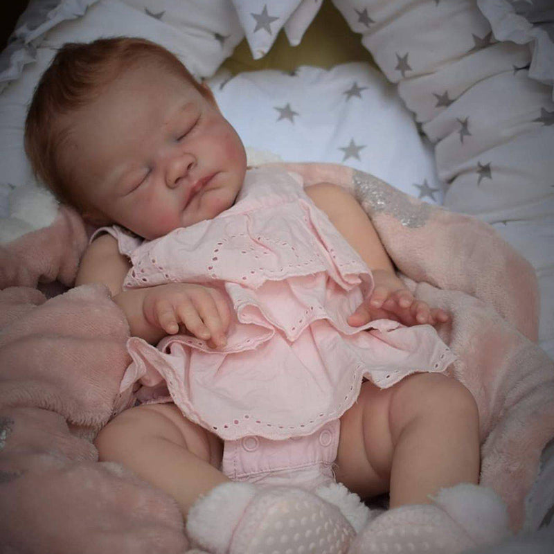 22 Zoll August Schließen Sie Augen DIY unbemaltes Reborn Puppe Kit