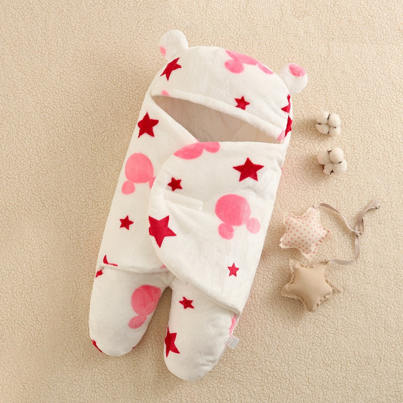 Flanell Gespaltene Beine Rosa Sterne Gedruckt Schlafsack für 16-24 Zoll Reborn Puppen