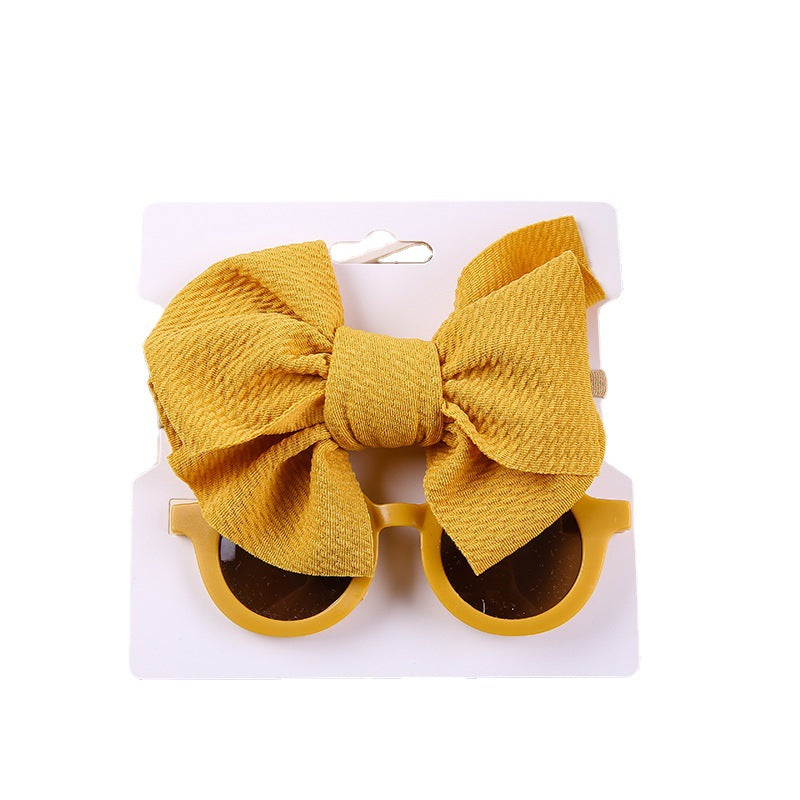 Zweiteiliges Sonnenbrillen-Set mit Schleife und Nylon-Stirnband