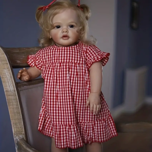 24 Zoll Debby Lockiges Haar Offene Augen Reborn Baby Puppen Mädchen