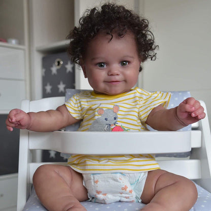 20 Zoll lebensechte Ruth Augen auf Afroamerikaner Reborn Puppen-Maddie