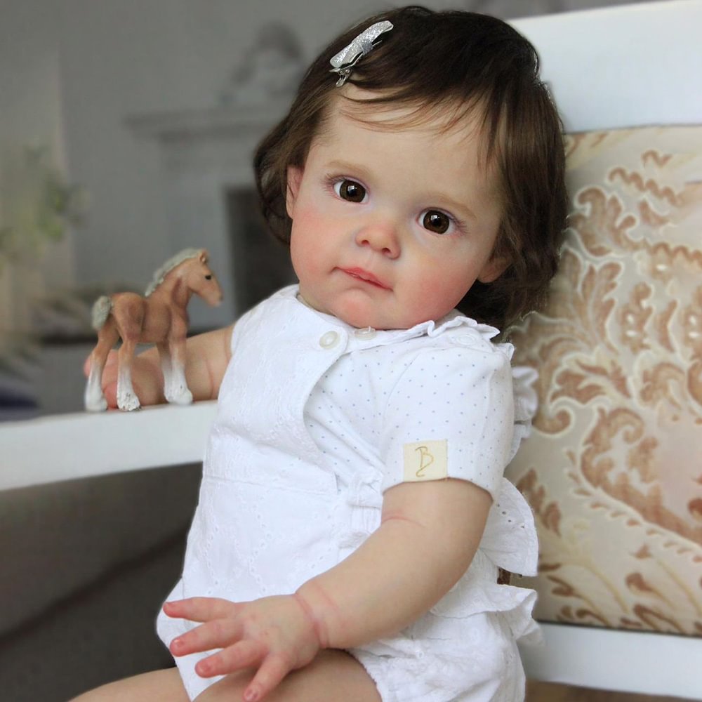 24 Zoll realistische Ann Braune Haare Reborn Mädchen-Maggi