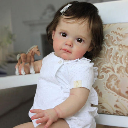 24 Zoll realistische Ann Braune Haare Reborn Mädchen-Maggi