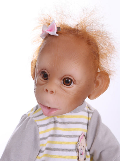 45cm Handgemachte Sehr Detaillierte Malerei Reborn Baby Affe