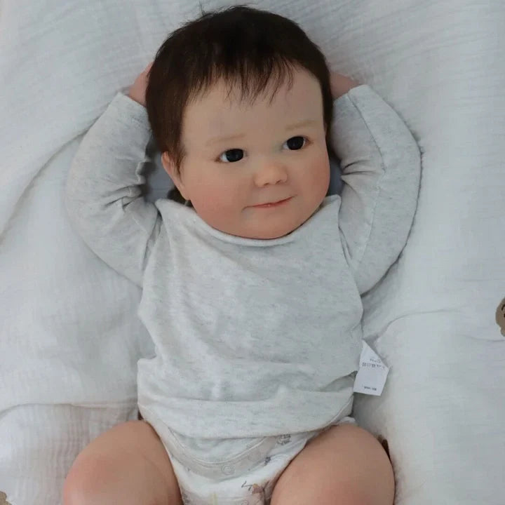 Erica 60 cm offene Augen kurzes Haar Reborn Puppe-June Awake