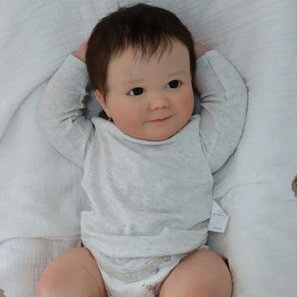Erica 60 cm offene Augen kurzes Haar Reborn Puppe-June Awake