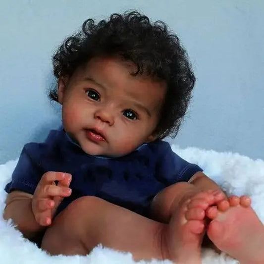 Porter 20 Zoll realistische afrikanische männliche Reborn Puppen Junge - Raven