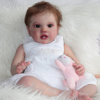 Rita 60 cm blaue Augen blondes Haar Reborn Kleinkind-Lottie