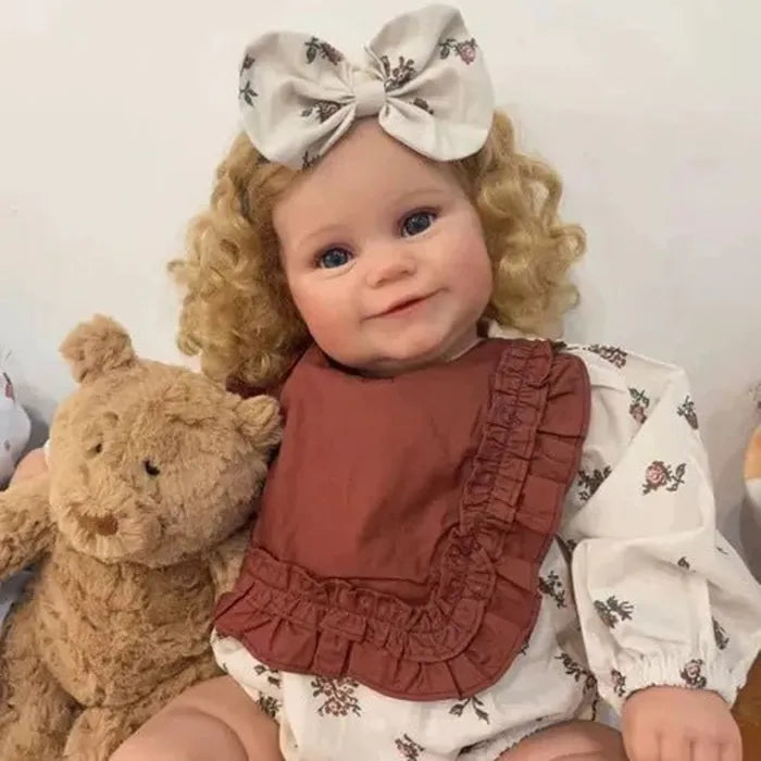 24 Zoll lebensechte blonde Haare Lächeln Reborn Babypuppen Mädchen-Maddie