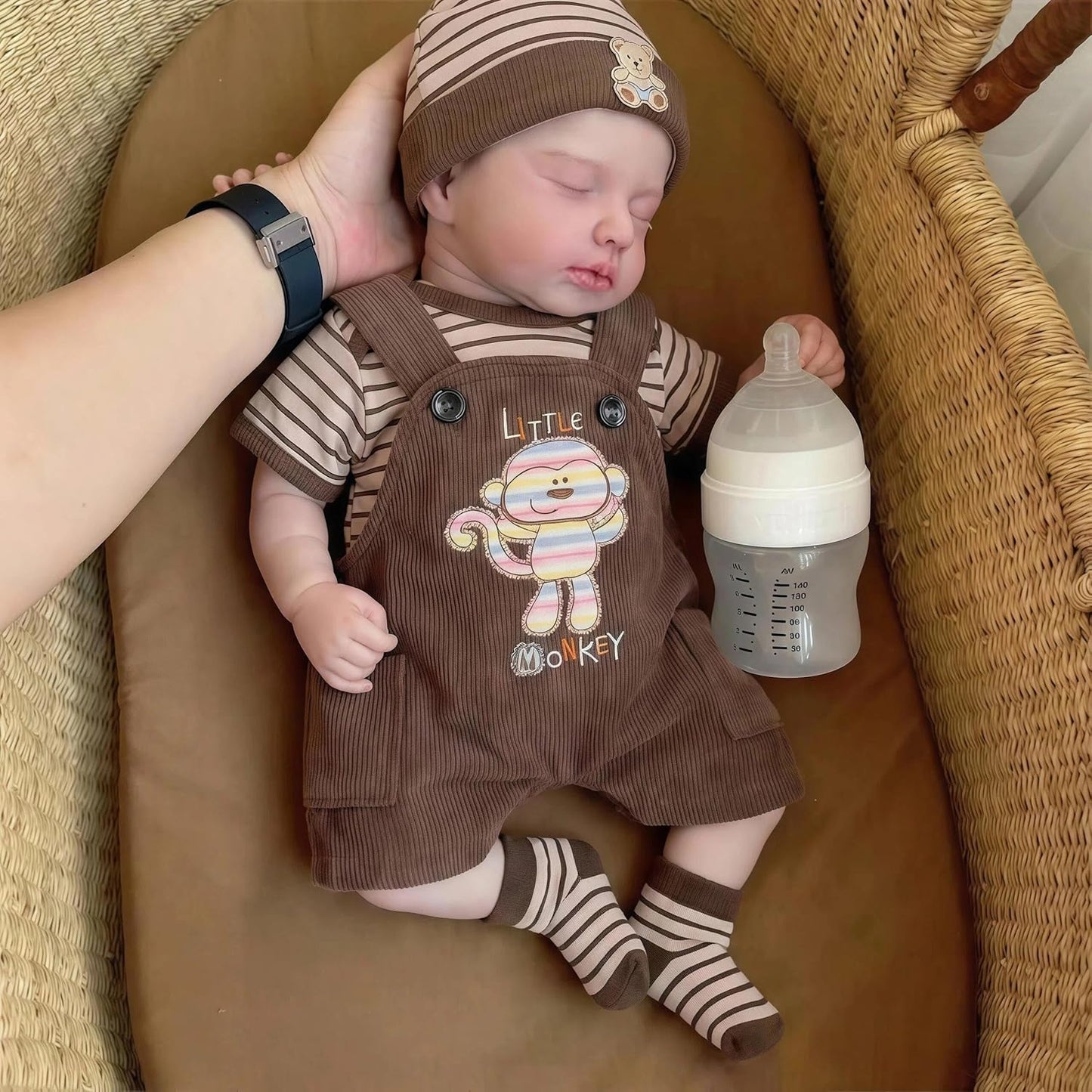 20 Zoll r lebensecht wirkender Loulou Reborn-Babyjunge mit geschlossenen Augen