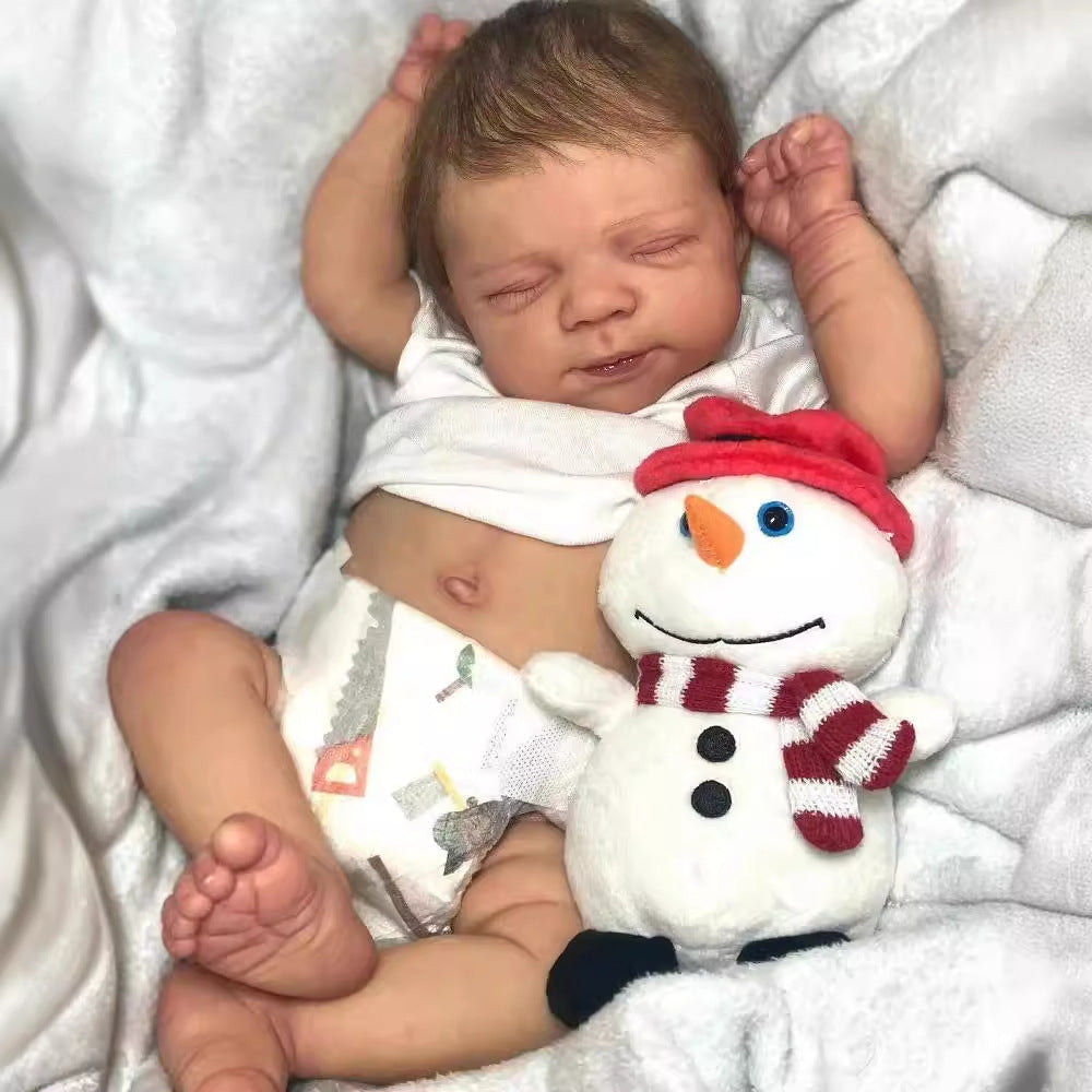 19 Zoll realistische Ian Geschlossene Augen Reborn Puppen-Pascale