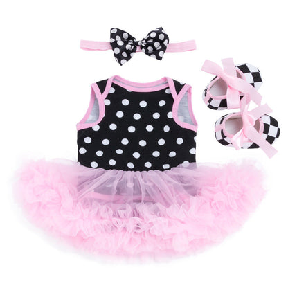 3-teiliges Kleiderset für 50–55 cm Reborn Puppen, stilvolle ärmellose Schuhe